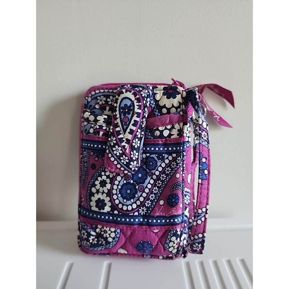 Vera Bradley Retired Boysenberry Purple & Blue Wristlet ID Wallet